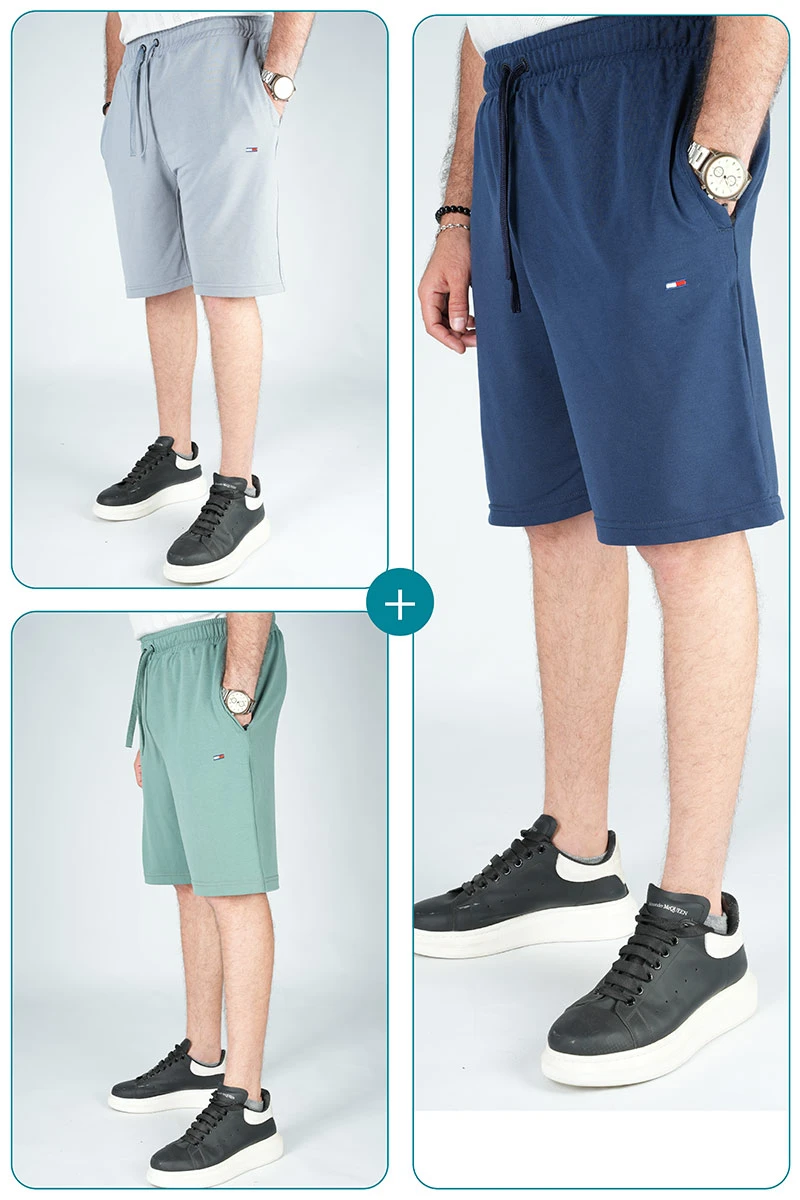Pack de Shorts Tommy de Luxe ( vert & bleu & Gris ) Ref-PTH2271H